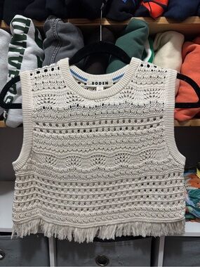 Biden cropped crochet top